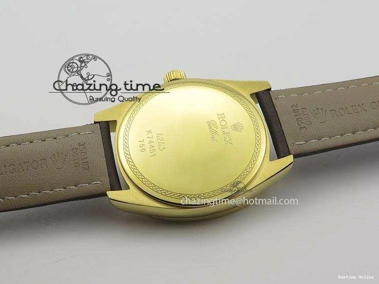 0406 Cellini Date YG White Numeral Dial On Brown Leather Strap A Affordable 3883